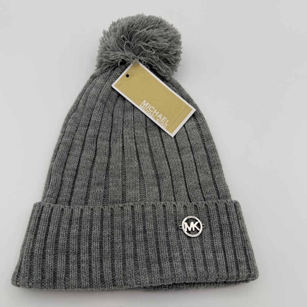 Michael Kors Women's Knit Pom Pom Beanie Hat One Size New